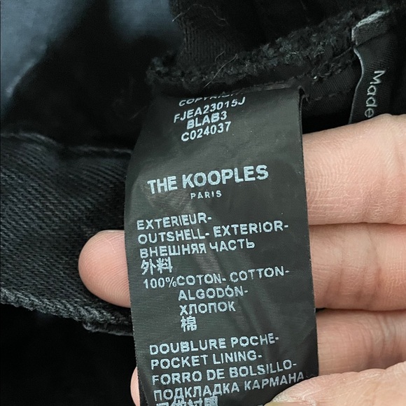 The Kooples Paris Kristy Wide leg cotton Black Denim Jeans made in Turkey As is - Picture 16 of 16